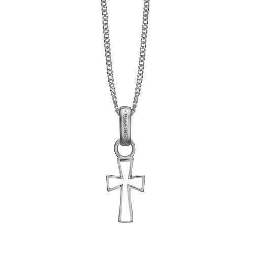 Image of Christina Collect 925 sterling sølv Cross Åbent buttet kors med 1 hvid topaz, model 680-S24-55
